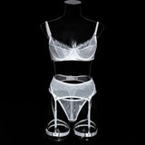 Women's Red Lace Lingerie Set with Underwire Bra High Waist Garter Belt Thong and Thigh Straps Romantic Bedroom Outfit Set 2026