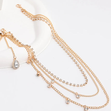 Sexy Pearl Tassel Body Chain for Women Exquisite Bikini Chest Chain Rhinestone Pendant Swimwear Chain Versatile Jewelry Gift New
