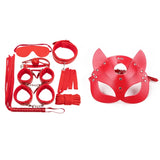 Full Face Mask PU Leather Cat with Binding Straps Set for Couple Sexy Head Cover Product Interest
