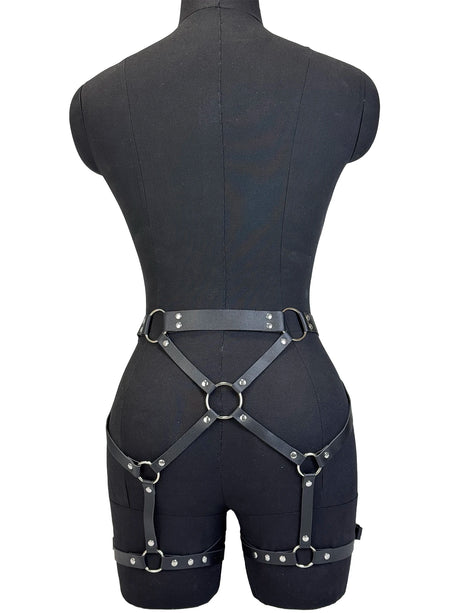 Sexy PU Leather Thigh Garter Belt Buttocks Harness for Women Body Bondage Goth Fetish Clothing Accessories Adult Sex Toy