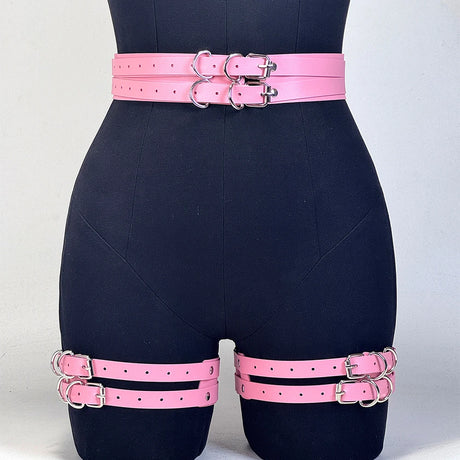 Women's Fashion PU Leather Gothic Y2K Harness Belt Leg Belt Punk Adjustable Vintage Thigh Strap for Daily Travel Wear