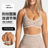 LOGO 2pcs High Quality Yoga SetNew Leopard Print Sports Underwear, Shockproof Butt Lift Workout Sports Trousers Women Activewear