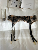 French Three-piece Suit Sexy Thin Bra Lingerie Lace Adjustment Gathered Cutout Underwire Pure Desire Bra and Panty with Garter
