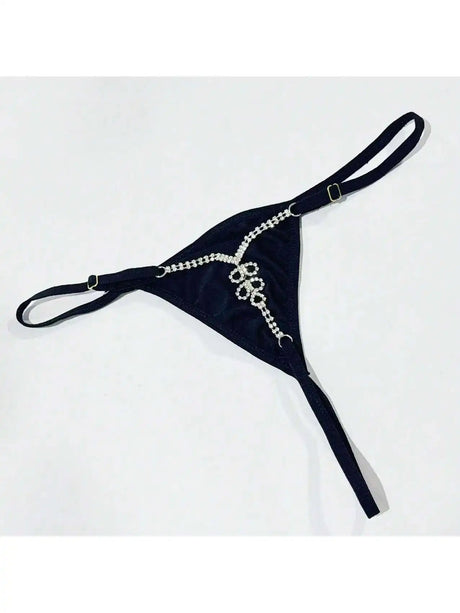 Hot selling sparkling rhinestone body chain in Europe and America, simple thong with heart, simple underwear, fashionable access