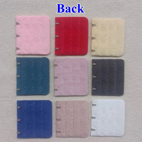 3-Row 3-Hook Bra Extender with Stainless Steel Hooks for Bras, Adjustable Extra Length Soft Velvet Back Closure (Multi Colors)