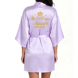Customized Logo Wedding Date Name Bathrobe Faux Silk Bridal Robe Bride Bridesmaid Wedding Robes Woman Bachelorette Preparewear