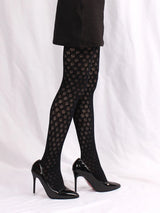 Retro Hollow Out Dot Round Floral Women's Pantyhose Thin Sexy Mesh Breathable Hottie Slim Fit Tights