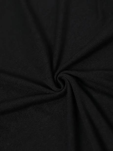 Fashionable Temperament Commuting Black Grid Long-Sleeved Mesh Top