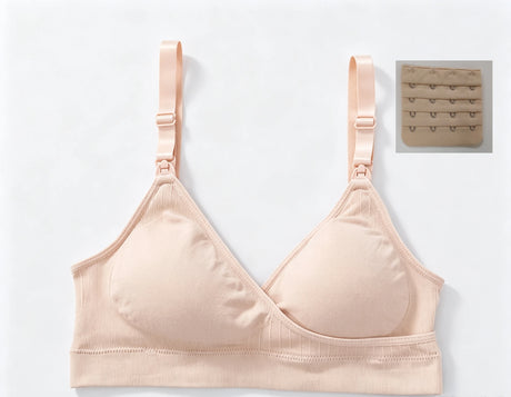 Wireless Low Cut Maternity Nursing Bra With Extender, Removable Pads, Soft Stretchy Breathable Pregnancy Breastfeeding Bra