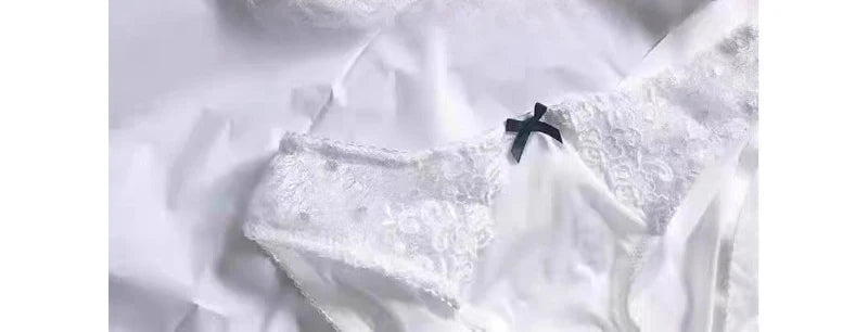 European Lace Bra Set Ultra-Thin Semi-Transparent, Half Cup Pure Desire Bras for Small Chest, Anti-Sagging Comfortable Underwear