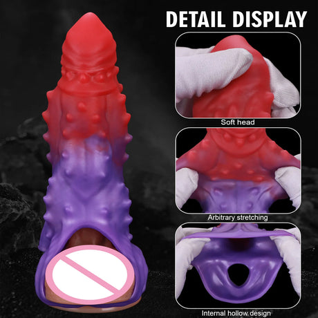 3sizes Silicone Penis Ring Men Penis Sleeve Cock Sleeve Dick ring Enlargement Delay Ejaculation Cock Ring Reusable Condom Sextoy