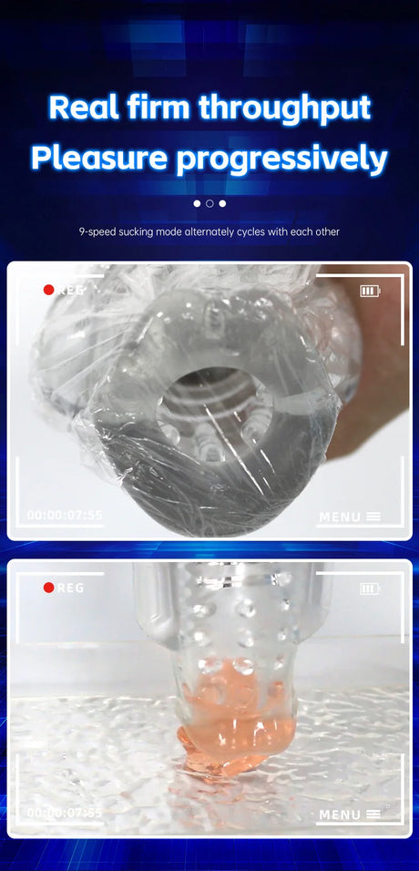Automatic Male Masturbator Vibration Blowjob Sucking Machine Silicone Vagina Masturbation Cup Sex Toys Adult Goods for Men