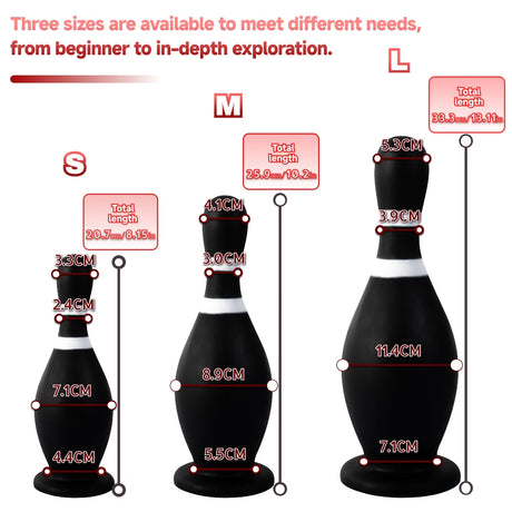 Liquid Silicone Bowling Pin Butt Plug Comfortable Anal Plug Anus Dilator Prostate Massager Adult Toys for Men Women Gay Couple