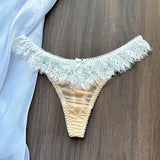 Lady Personalized Custom Thongs Name Crystal Letter T-back Tanga Sexy Women Lace Customized G-String Name Underwear Panties