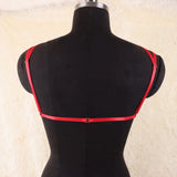 Red Body Harness Belt: Strappy Cage Bralette, Naughty Tank Top