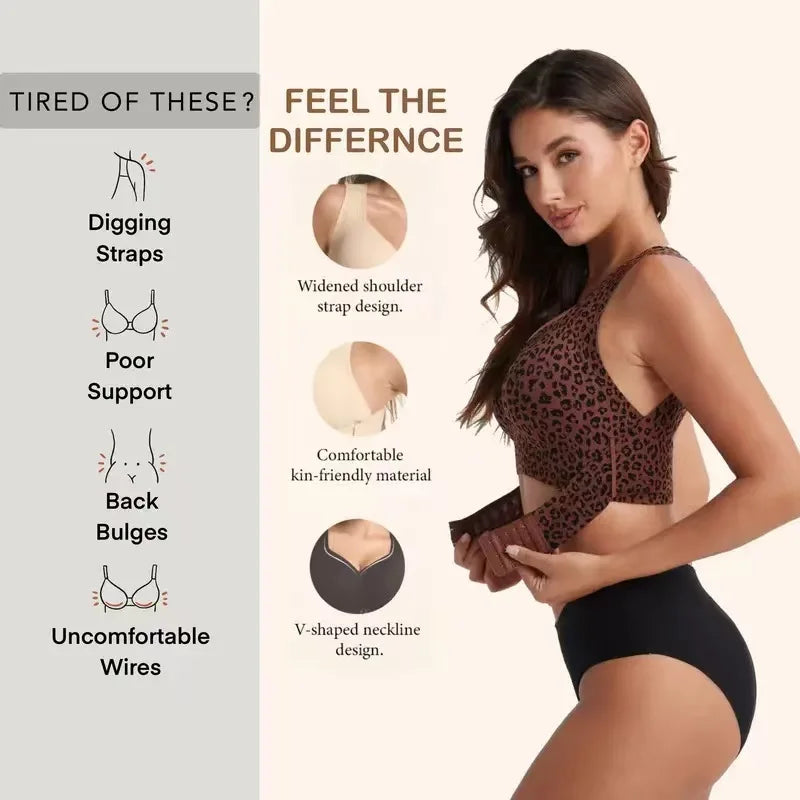Women's Posture Correction Bras Seamless Wireless Push Up Bralette with Cross Back Support Female Lingerie