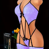 Toucheart Sexy Bodysuit Erotic Underwear See-through Hollow Out Slim Gather Together Seductive Intimate Charming Bodysuit Set