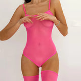 Toucheart Erotic Dress with Leg Socks Mesh See-through Patchwork Seductive Body Shaping Backless Women Intimate Hollow Dress Set