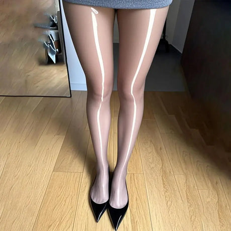 Ultra-thin Sexy Smooth Horse Oil Socks Shiny Glossy Pantyhoseanti-Hook Gloss Pantyhose High Waist Aurora Stockings Long Socks