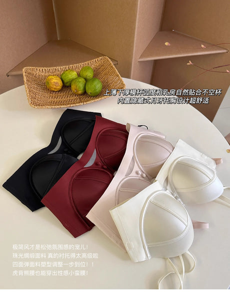 MOYISU Red Push Up Bra Set VS Style Sexy Minimizer Lingerie Wirefree Enhances Small Chest Vintage Retro Zodiac Gift Panty & Ste