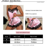 Two Piece Women's V-Neck Sexy Lace Suspender Pajama Shorts Set Casual Women's Sleeveless Sexy Pajama Set