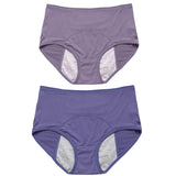 2pcs Women's Physiological Briefs Girl Menstrual Panties Ladies Period Leak Proof Panty Mid Waist Ice Silk Underwear