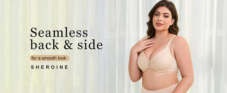 Sheroine Sexy Plus Size Minimizer Bra, Lace Underwire Non-Padded Lingerie for Women Lifting Support Comfort