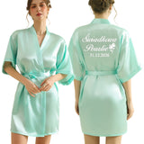 Personalized Robe for Bride Bridesmaid with Name and Date Birthday Party Gown Add Any Text Bathrobe - Customizable Gifting