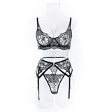 Krasapt New Embroidery 3 Items Sexy Lingerie Set Intimates Porn Female Underwear Uncensored Red Erotic Lingerie Sex Shop