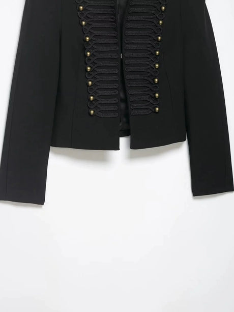 Women Vintage Slim Jacket Spring Women Trends Elegant Napoleon Jackets Ladies High Street Chic Shoulder Padded Blazer