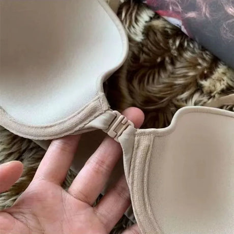 Front Closure Bras For Women Fixed Cup Plunge Bra Soft Underwire Seamless Underwear Sexy Lingerie Small Cup Intimates S-XL