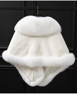 White Fur Shawl Women's  Jacket  Autumn Winter Faux Mink Fox Fur Dress Cheongsam Cloak Coats New 2026 Thicken Warm Short Outwear