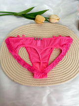 Custom Rhinestone Letter Name Underpants Sexy Mesh Panties Low Rise Hollow Hip Briefs Personalized Gift Wife Lover Anniversary