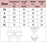 New Erotic Set See-Through Embroidered for Women's Lingeries Sexy Eyelash Lace Body Shaping Lingerie Four-Piece Set Sexy Hot