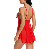 Women's Pajamas Dress Sexy Lingerie Embroidered Sequins Night Dress Women Transparent Suspender Nightgown Sleepwear for Sleeping