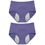 2pcs Women's Physiological Briefs Girl Menstrual Panties Ladies Period Leak Proof Panty Mid Waist Ice Silk Underwear