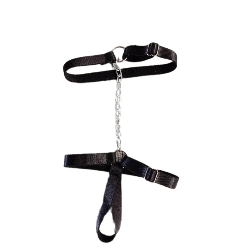 Chain Gothic Black Elastic Band Bandage Anklet Bracelet for Women Summer Barefoot Foot Belt for High Heel Sandals & Prom