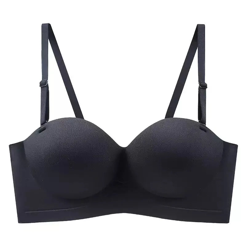 Half Cup of Scarless Suspender Bra Without Steel Rings Gathering Strapless Breasts for Women Adjustable Sexy Scarless Underwear