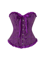 Women Bustier Corset Victorian Gothic Jacquard Front Busk Waist Cincher Halloween Party Wear