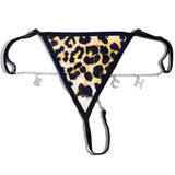Customize Name Crystal Letters Waist Body Chain for Women Sexy Leopard Underwear Bikini Thong Body Jewelry Valentine's Day Gift