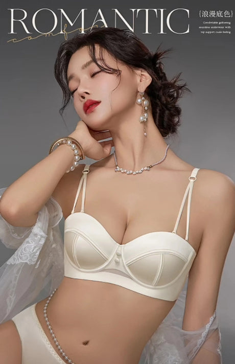 MOYISU Red Push Up Bra Set VS Style Sexy Minimizer Lingerie Wirefree Enhances Small Chest Vintage Retro Zodiac Gift Panty & Ste