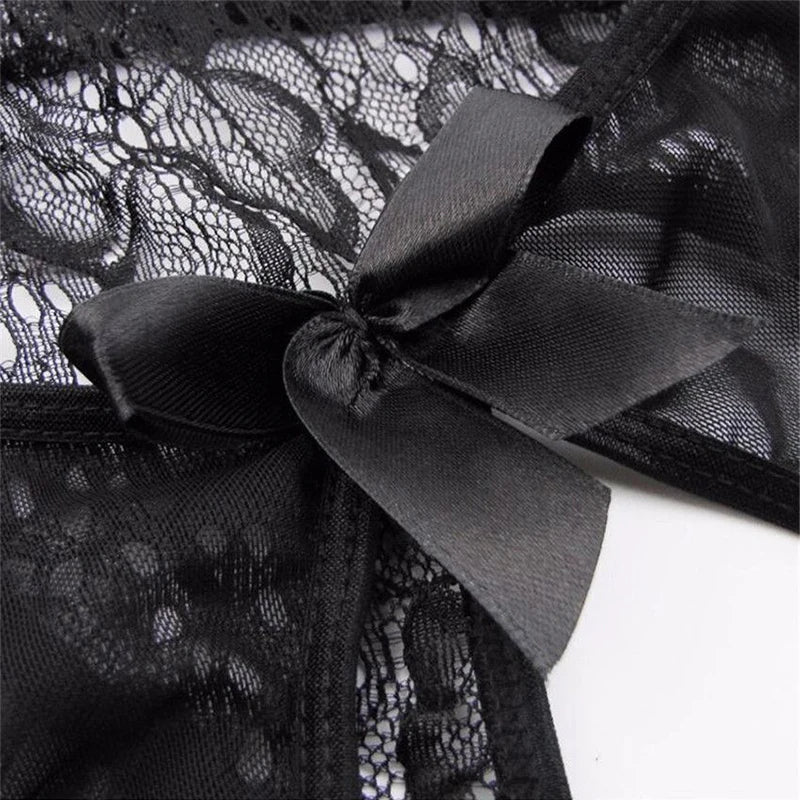 Porn Underwear Women Lace Hollow Open Bra Teddies Bodysuit Erotic Crotchless Lingerie Plus Size Costumes Sexy Deep V Bodysuits