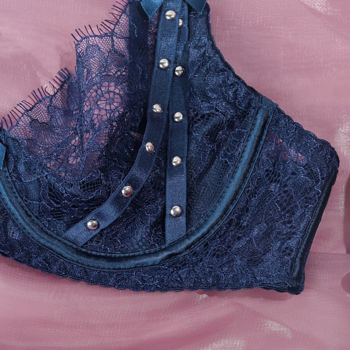 Women's Lingerie Sets Luxury Sequin Bra Belt Thong 3PC with Leg Circles See Through Push Up Bra Intimates Seductive Underwear