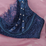 Women's Lingerie Sets Luxury Sequin Bra Belt Thong 3PC with Leg Circles See Through Push Up Bra Intimates Seductive Underwear