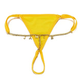 Sexy Women Custom Thong with Letter Metal 12 Constellations Body Waist Chain Jewelry Panties Girl Personalize Underwear Gift