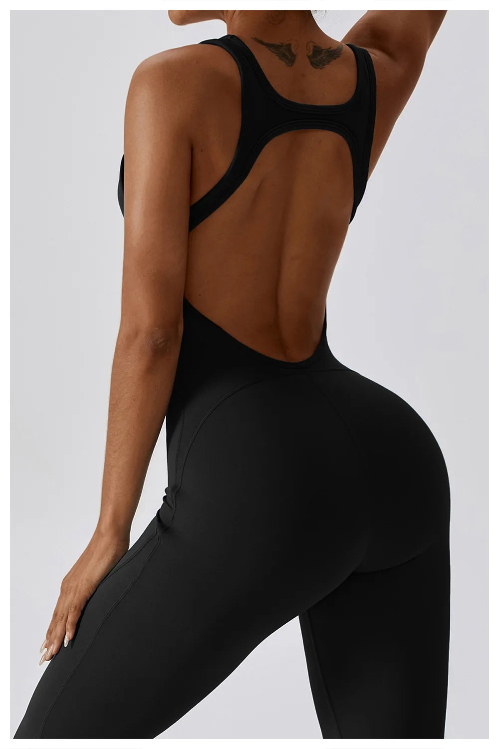 Solid Yoga Jumpsuit One Piece Outfit Fitness Bodysuit Workout Clothes for Women Sportwear Women Buttock lifting Set Activewear