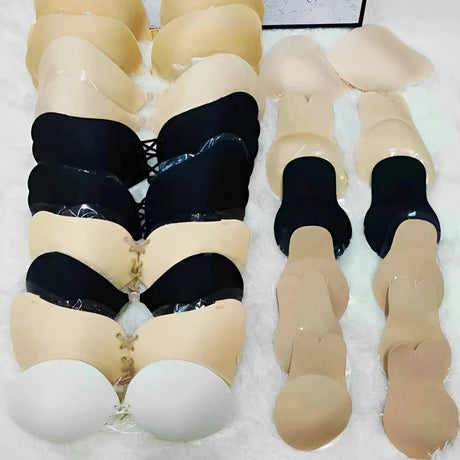 Women Sexy Invisible Strapless Adhesive Stick Bra Strapless Push Up Bras Backless Lingerie Seamless Silicone Bralette Underwear