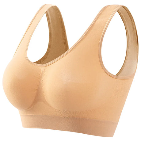 Women's Seamless Push-Up Bra Sports Bralette Non-wire Crop Top Solid Sexy Lingerie No-Pads Breathable Plus Size Tank Bra S-5XL