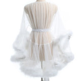 Thin Transparent Plush Pajamas Woman Sexy Lingerie Exotic Sleepwear Erotic Nightgown Porn Bathrobe Fancy Costume Boyfriend Shirt