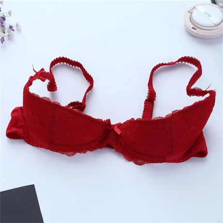 Women's Balconette Bra 1/4 Cup Padded Push Up Bra Lingerie Underwire Sex Lace Underwire Bra Shelf Bra Brassiere Gifts